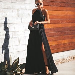 New Black Halter Dress